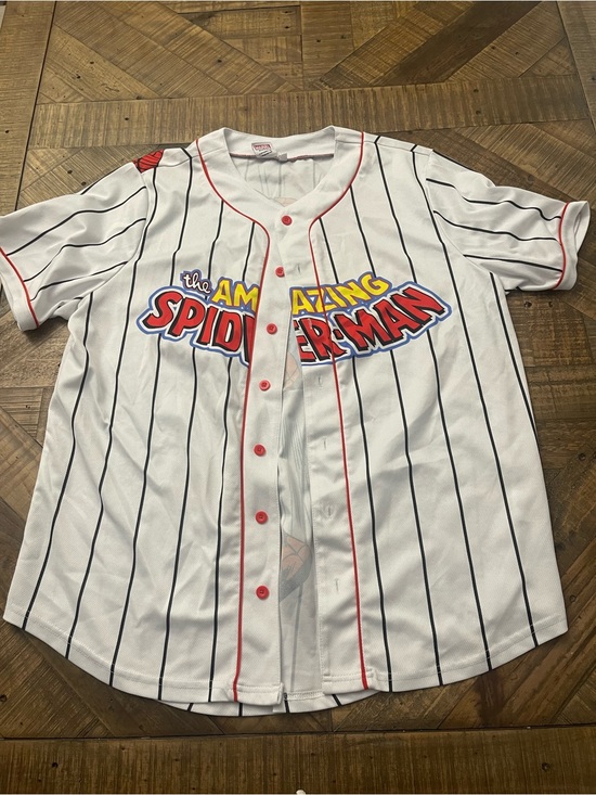 Marvel Other - Marvel The Amazing Spider-Man White Pinstripe Baseball Jersey